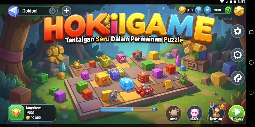 Tampilan game HOKIGAME yang penuh warna dan menantang.