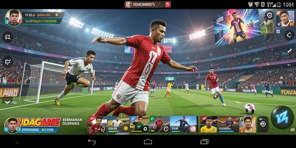 Tampilan gameplay seru dari IDAGAME yang menggambarkan aksi olahraga.