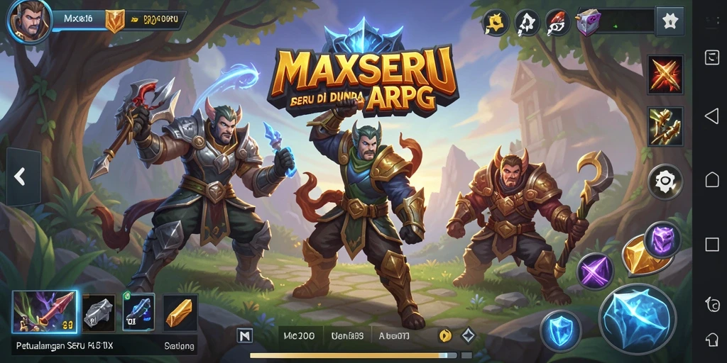 Tampilan menarik dari gameplay ARPG di MAXSERU.