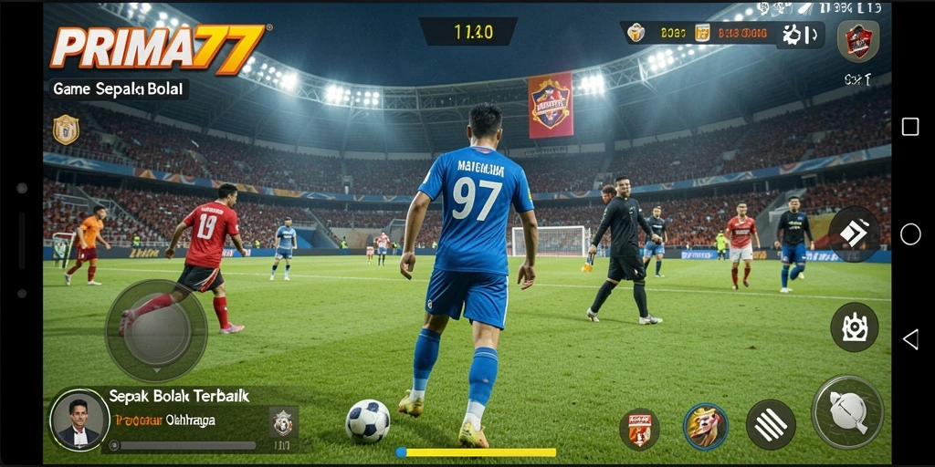 Tampilan menarik dari gameplay PRIMA77 yang penuh aksi sepak bola.