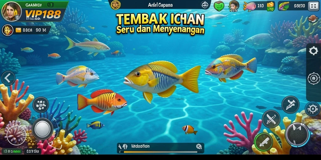 Tampilan gameplay seru dalam VIP188 saat berburu ikan.